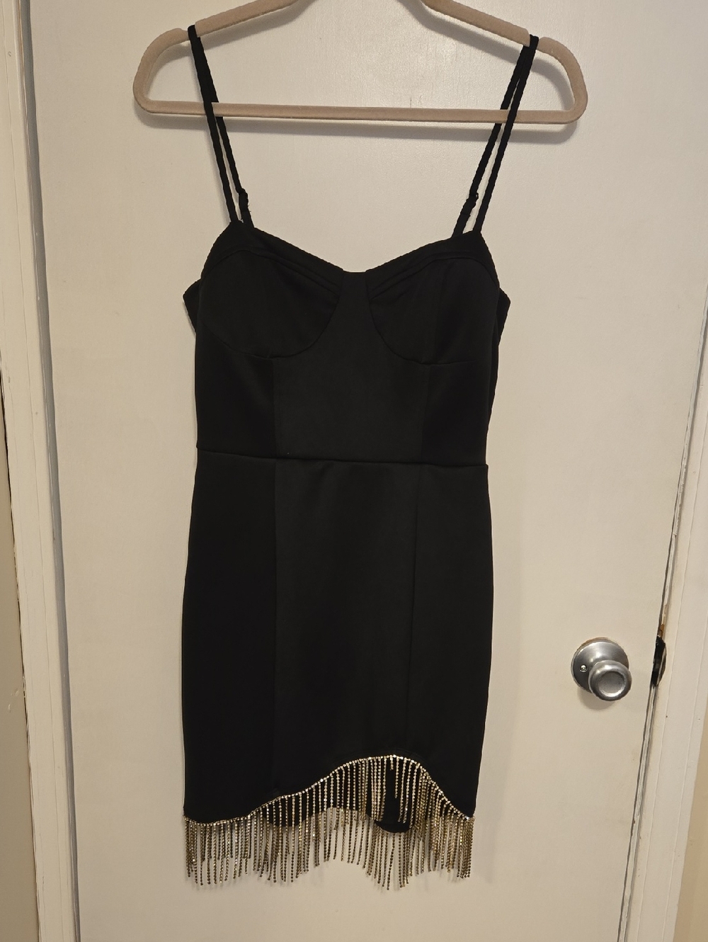 Speechless Black Party Dress With Sparkle Gem Fringe
